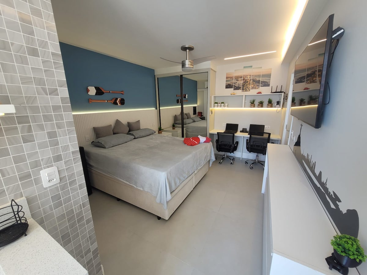 Loft com Vistão Mar e Pé na Areia: Barra da Tijuca