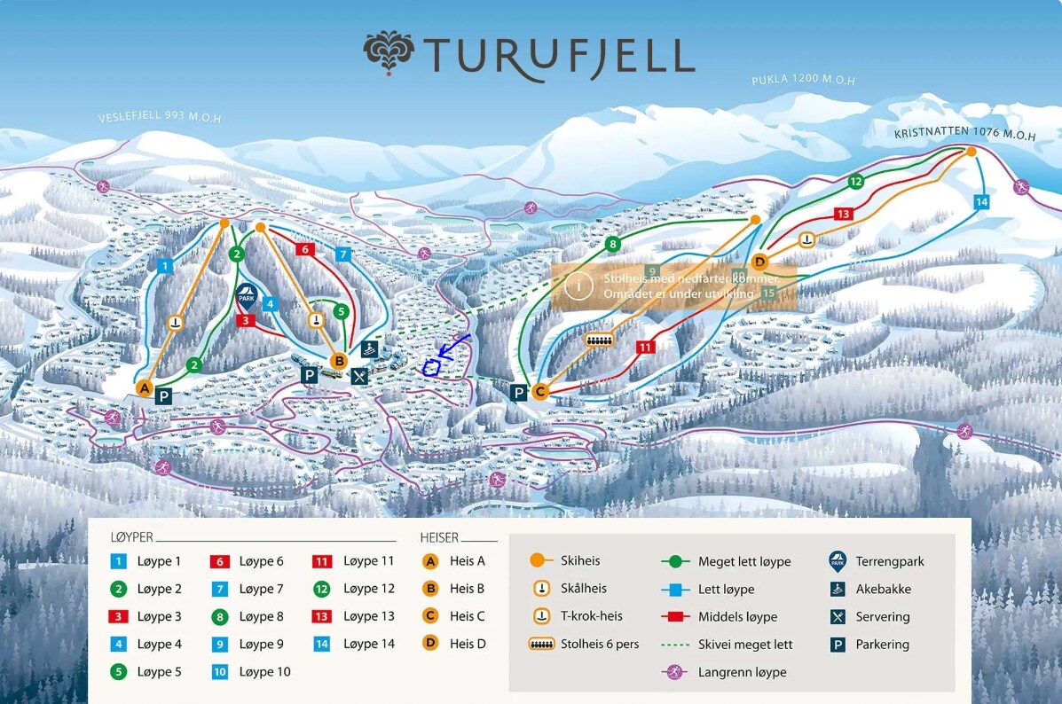 Ski in/out Turufjell. 16/29 persons, Norway