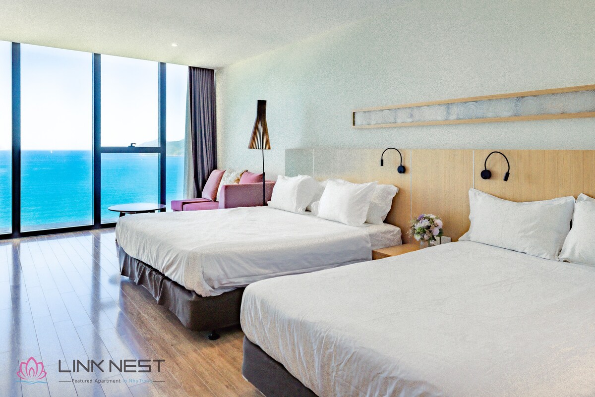 市中心海景落地窗 · 四星级酒店式公寓 · 带私人沙滩 · 离沙滩仅50米