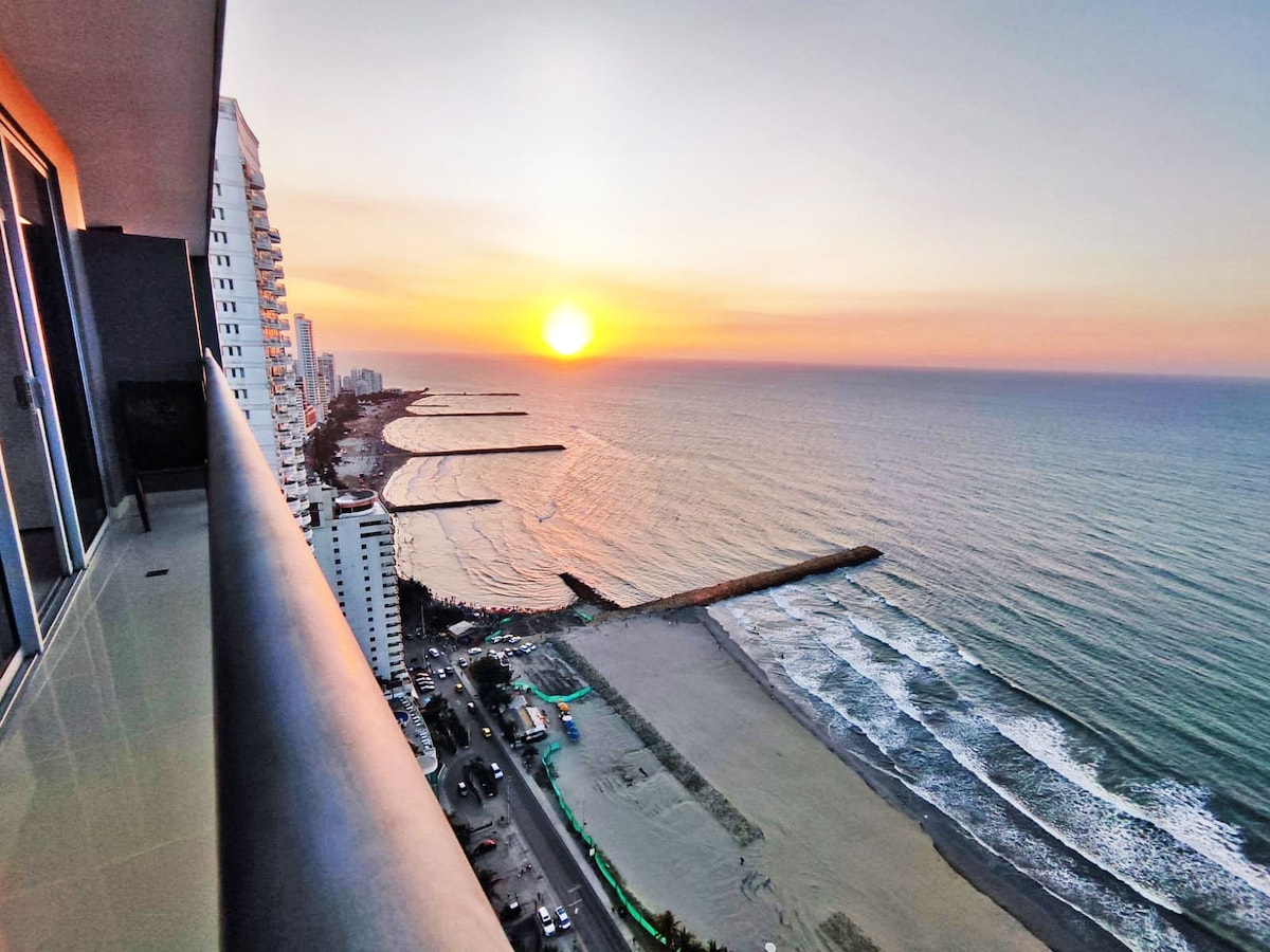 Caribe, atardecer y lujo desde hermoso piso 29