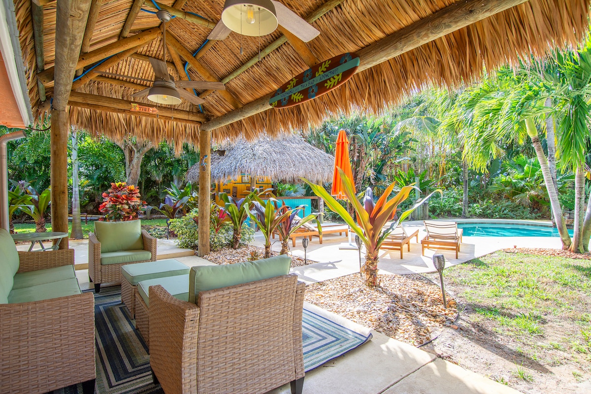 Chic Tropical Oasis Tikibar+Pool