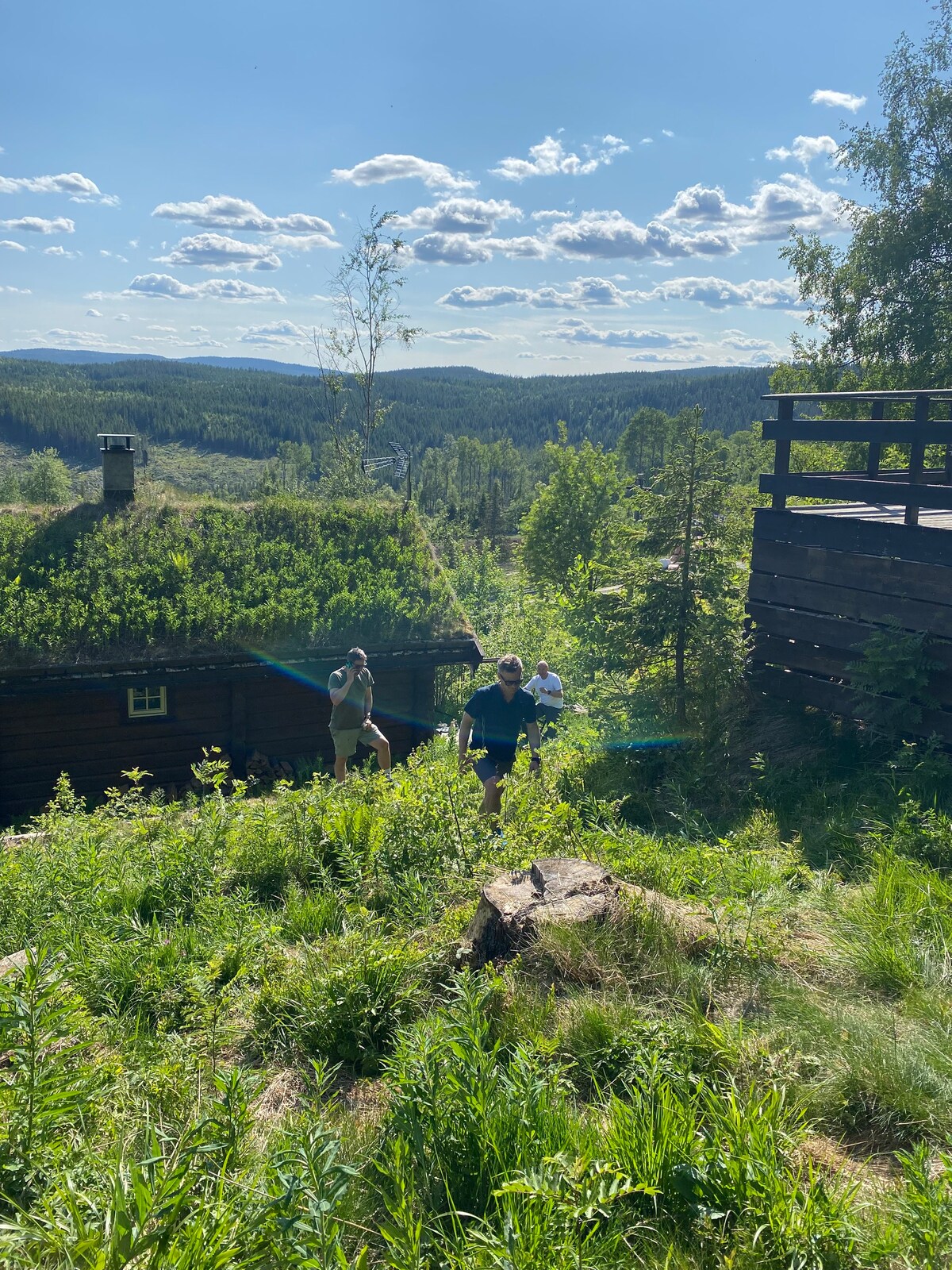 Modern Timberlodge. Moderne tømmerhytte m sauna