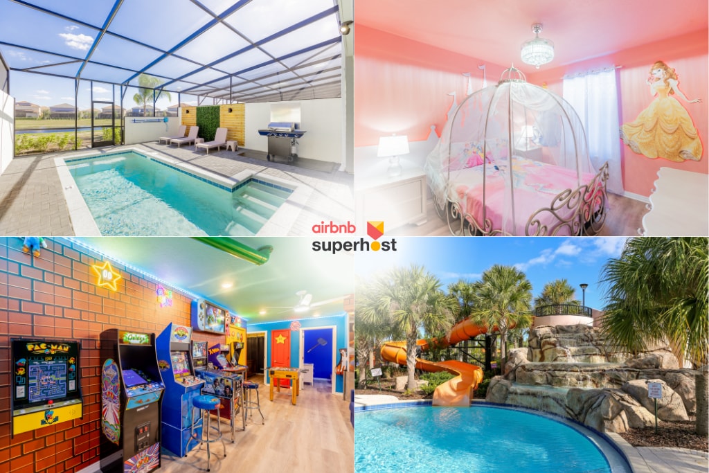 No Airbnb Fees!Themed Home w/Pvt Pool & Game Room!