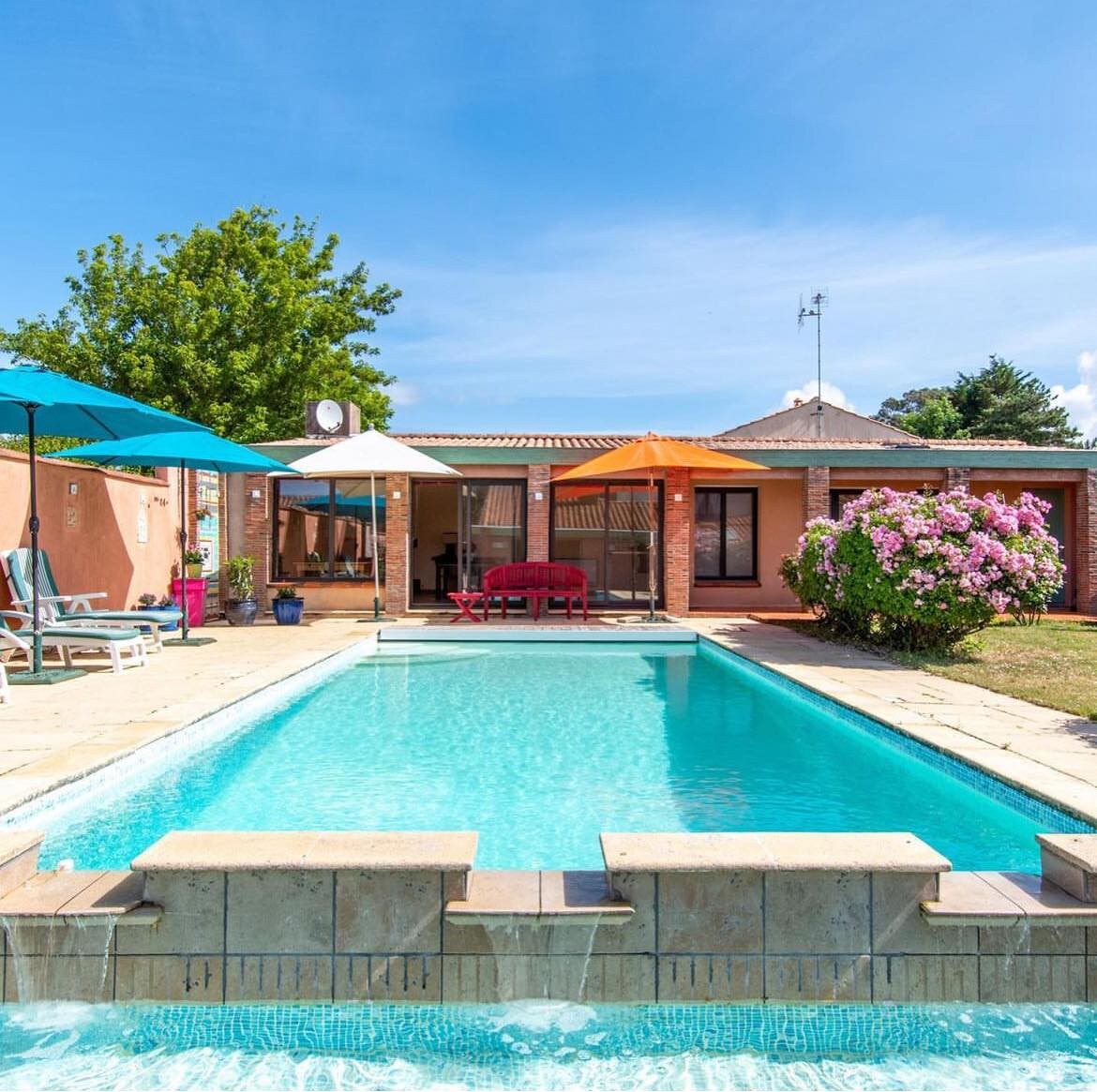 Villa Des Plages -私人泳池和热水浴缸-14人