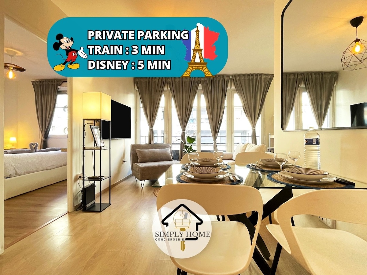 Charleston Disney 1km / Train 4min PARIS + Parking