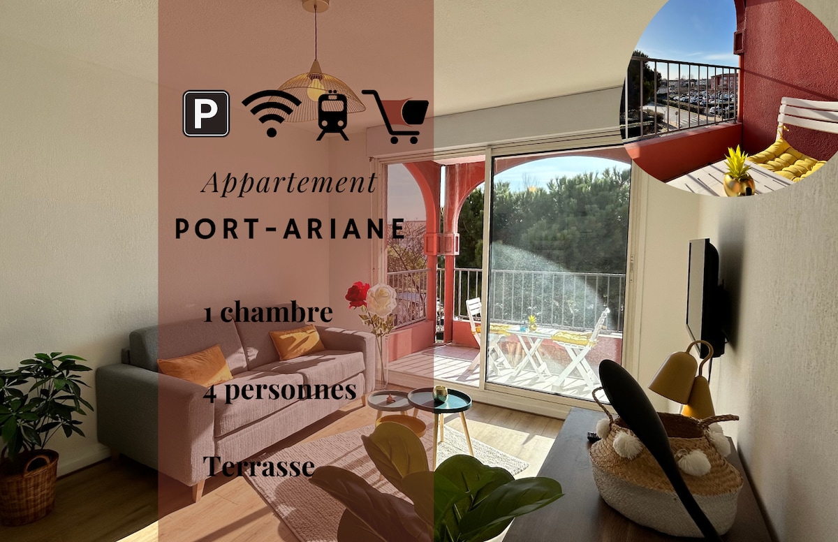 043 - Appart 1 chambre Port Ariane - Parking Box