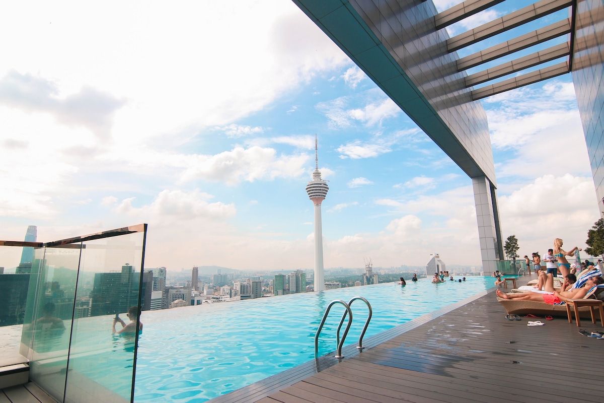 白金套房豪华套房#吉隆坡城中间泳池2间卧室
