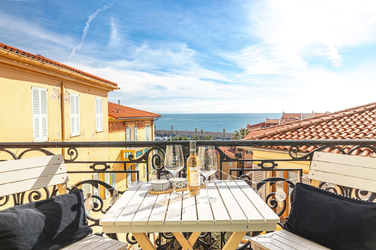 Le Bréa, Élégant appartement, jolie vue mer