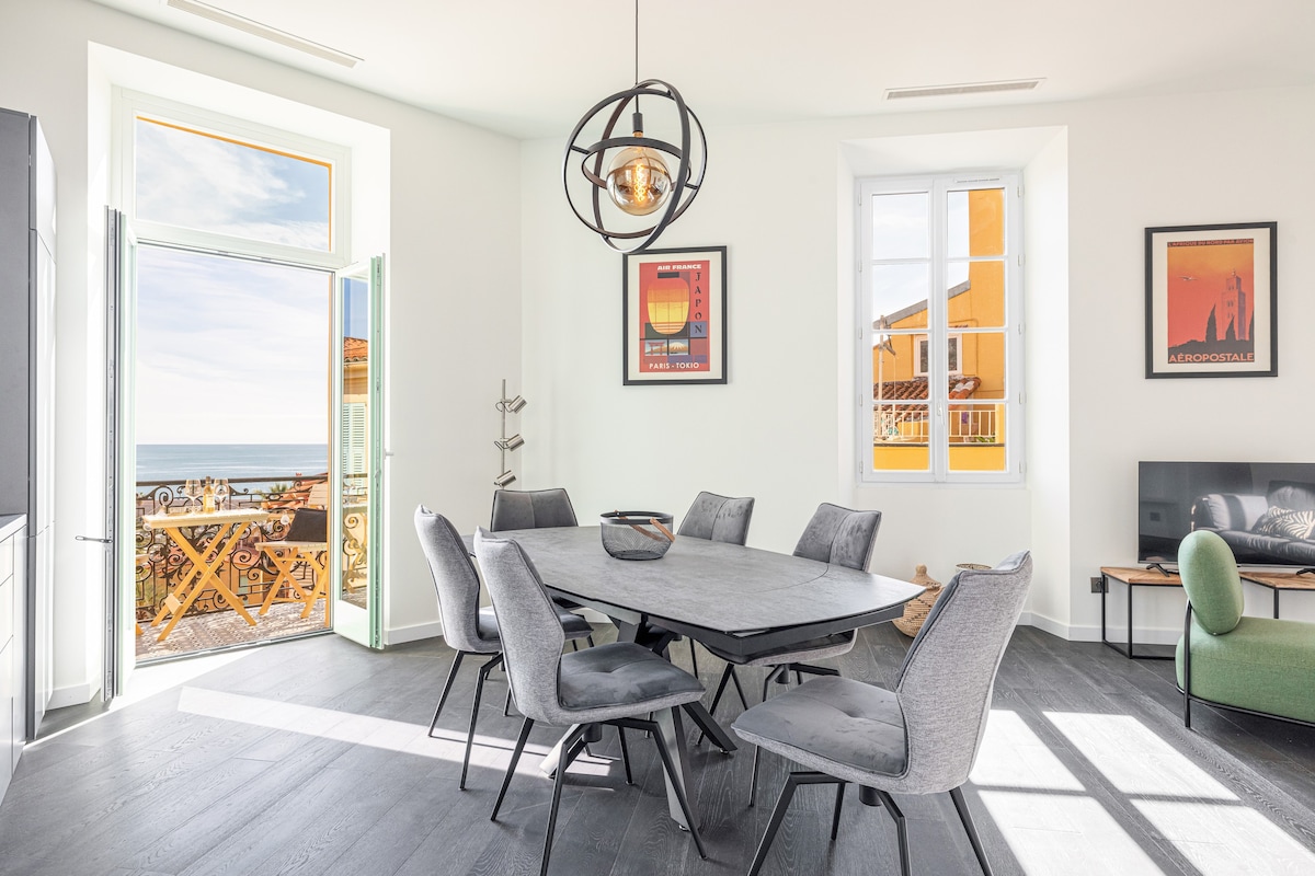 Le Bréa, Élégant appartement, jolie vue mer