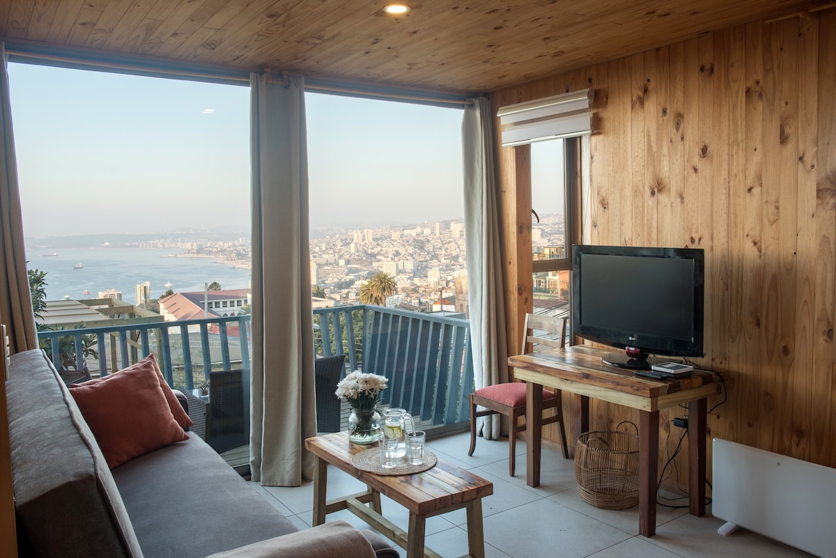 Cabaña vista bahía Valparaíso
