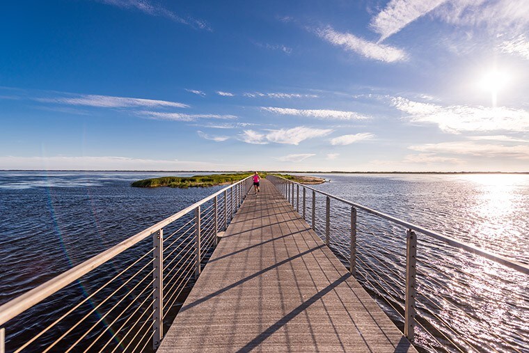 Tæt på fjorden, havnen og Torvet i Ringkøbing