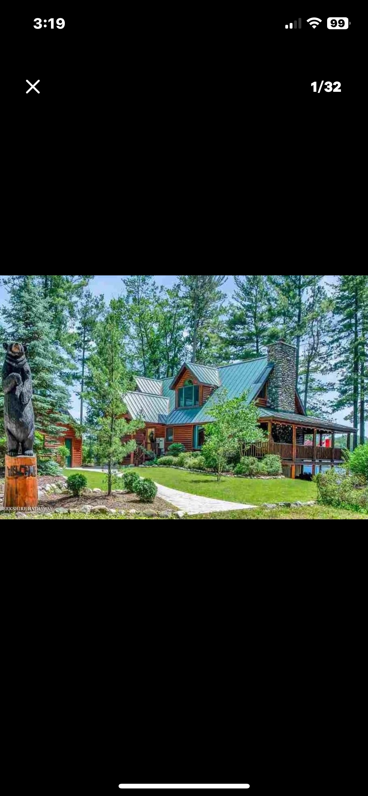 Custom-built cedar log home