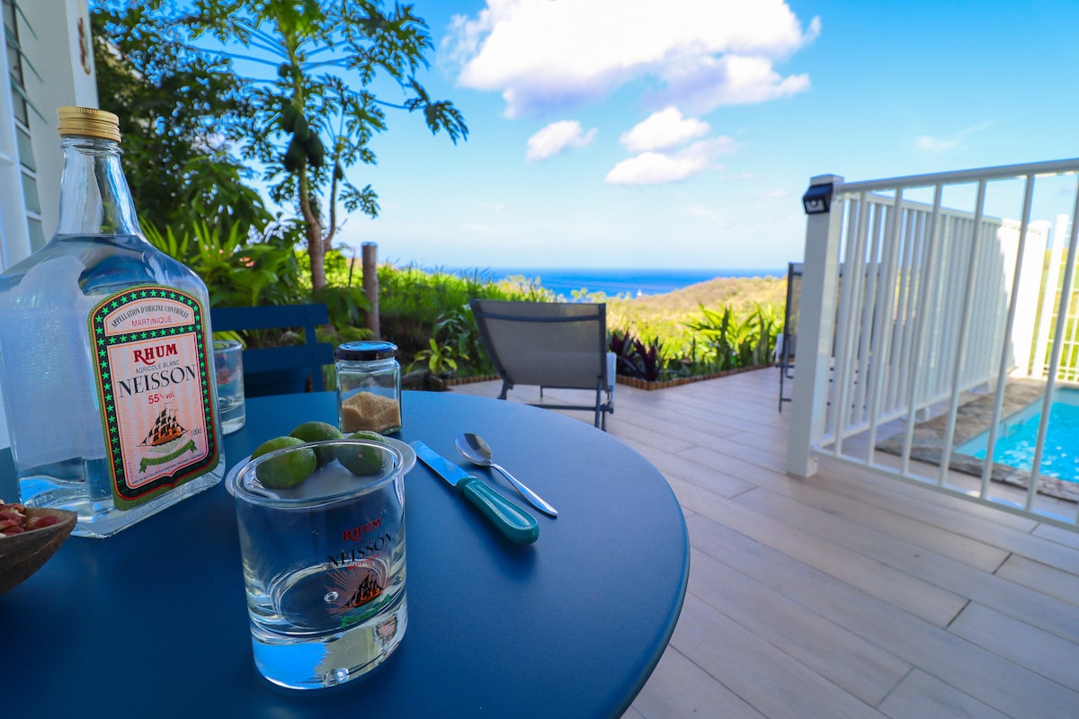 Studio Chez Anna - vue mer et piscine