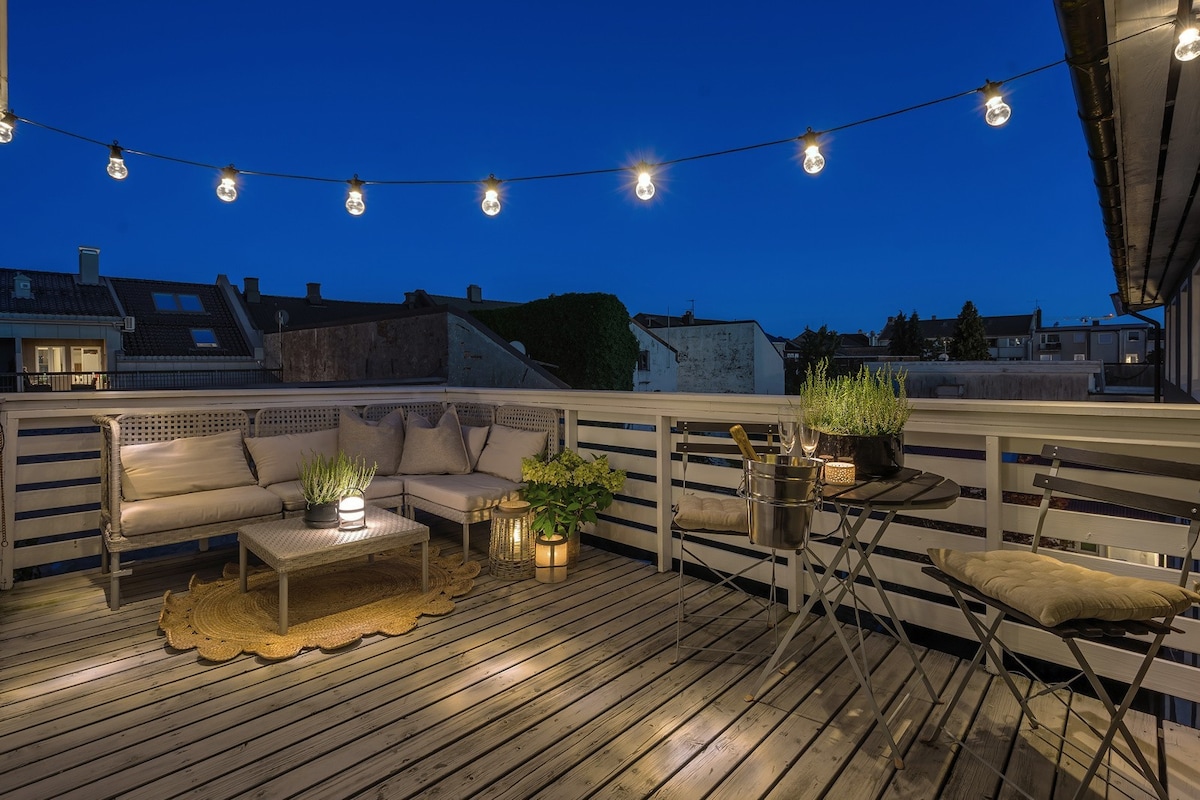 Moderne loftsleilighet i sentrum - Solrik Terrasse