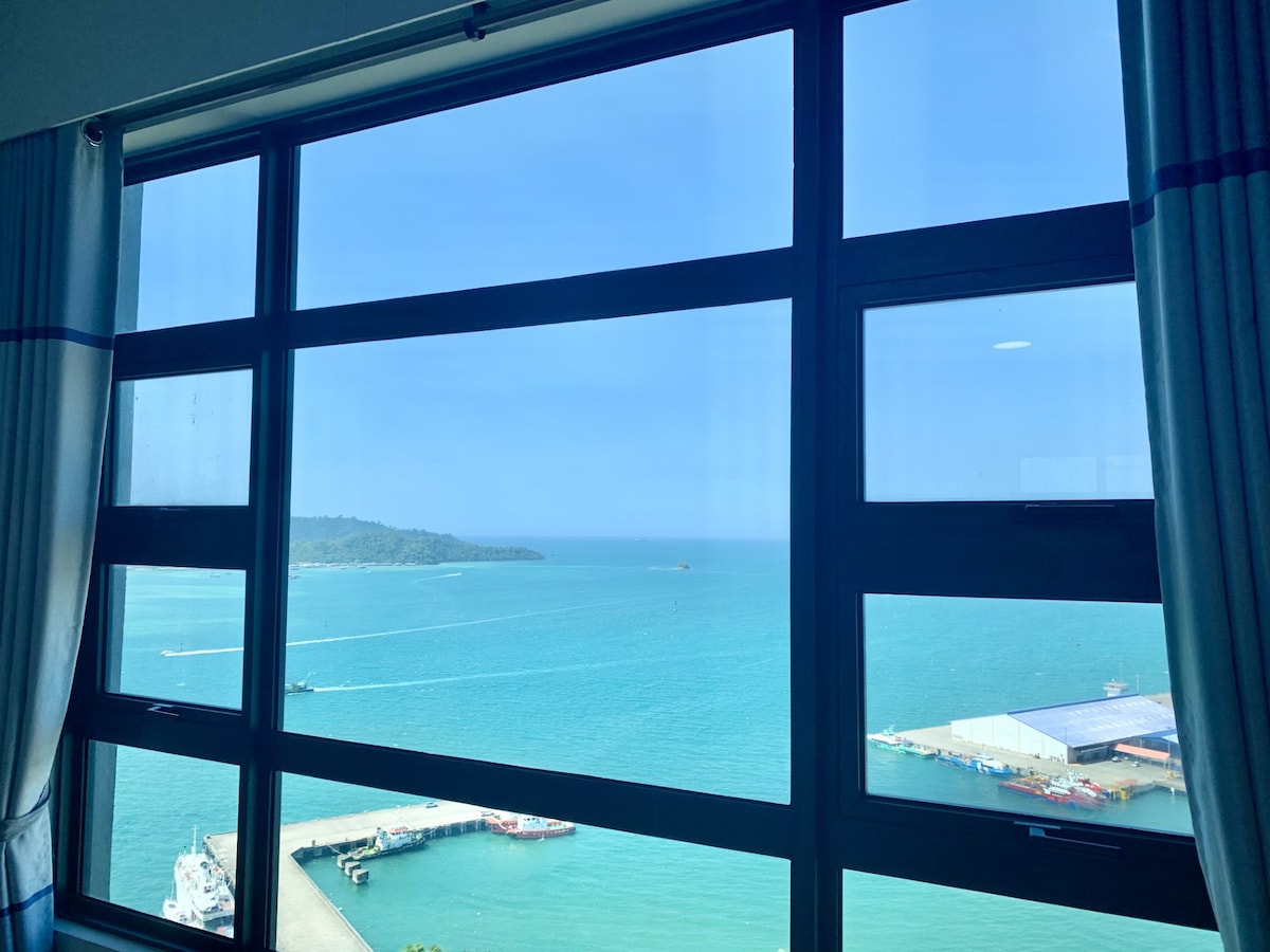 Deco Home 14# Sea View 2BR @Jesselton Quay