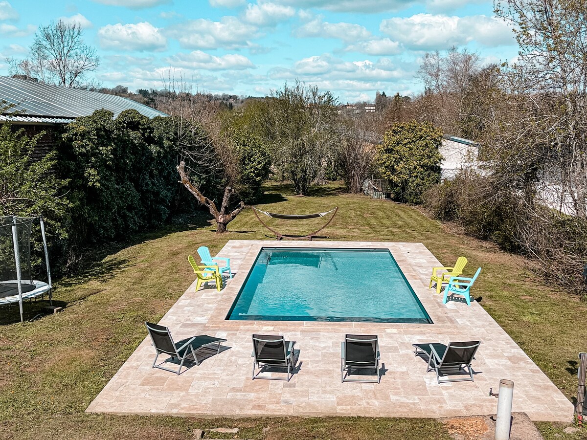 Maison avec piscine chauffée