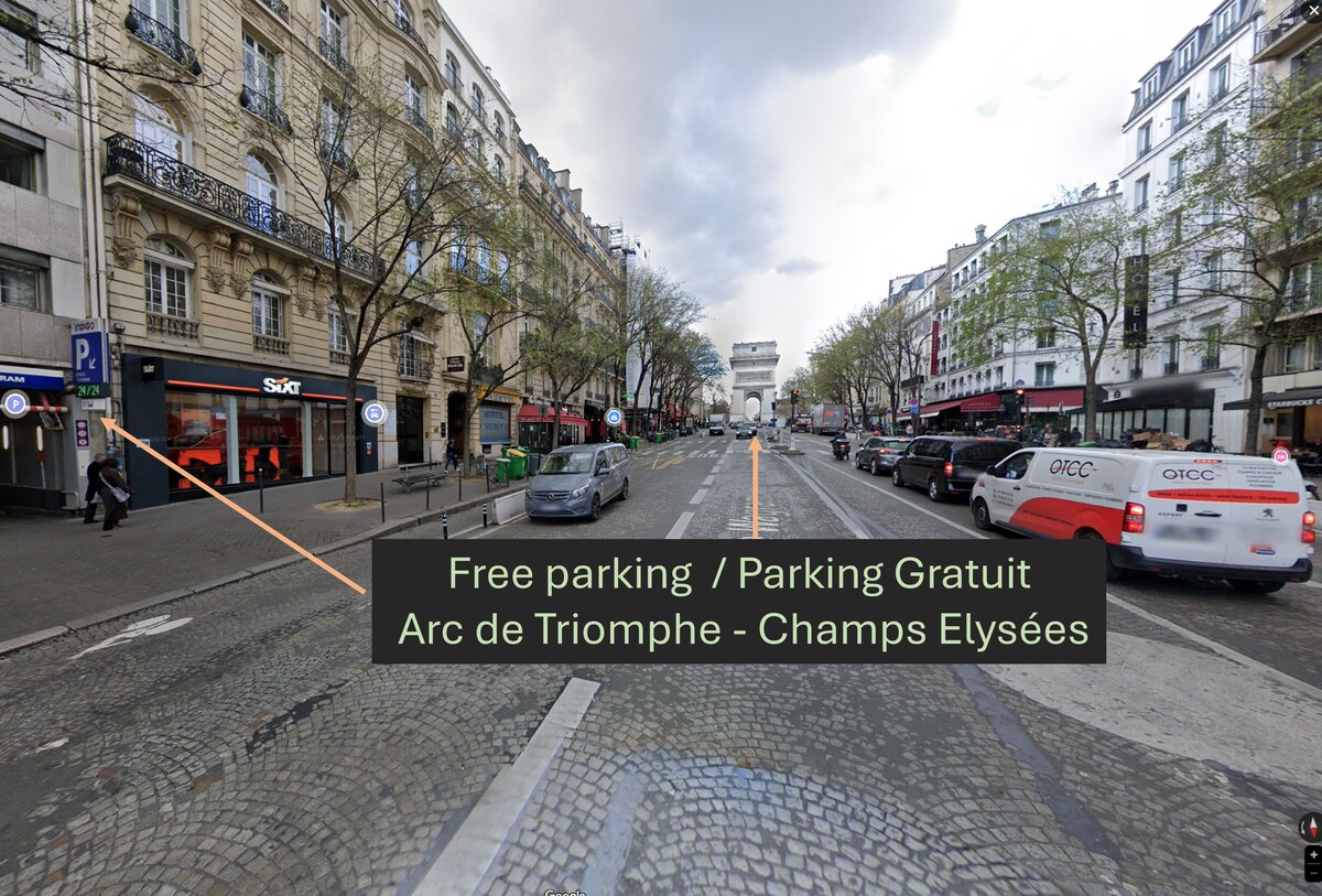 可爱的房子+免费的巴黎停车位。适合婴儿入住