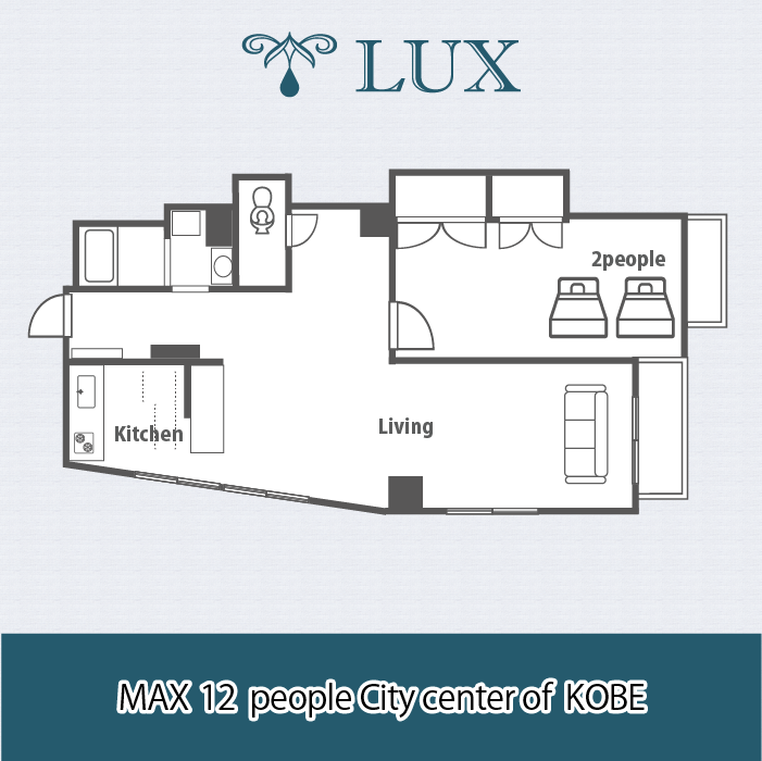 可入住12人！三宫中心，方便、舒适的Lux Taste Mansion