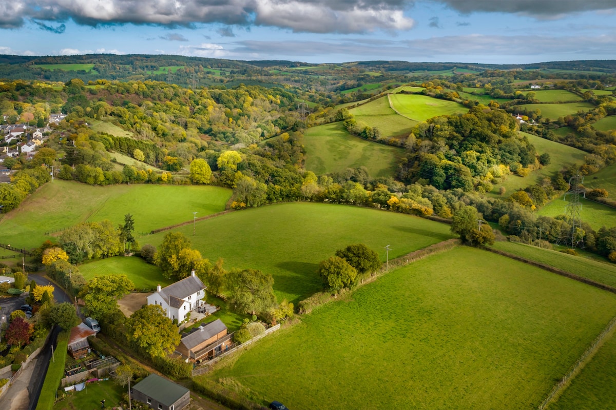 The Barn, cosy with amazing views.