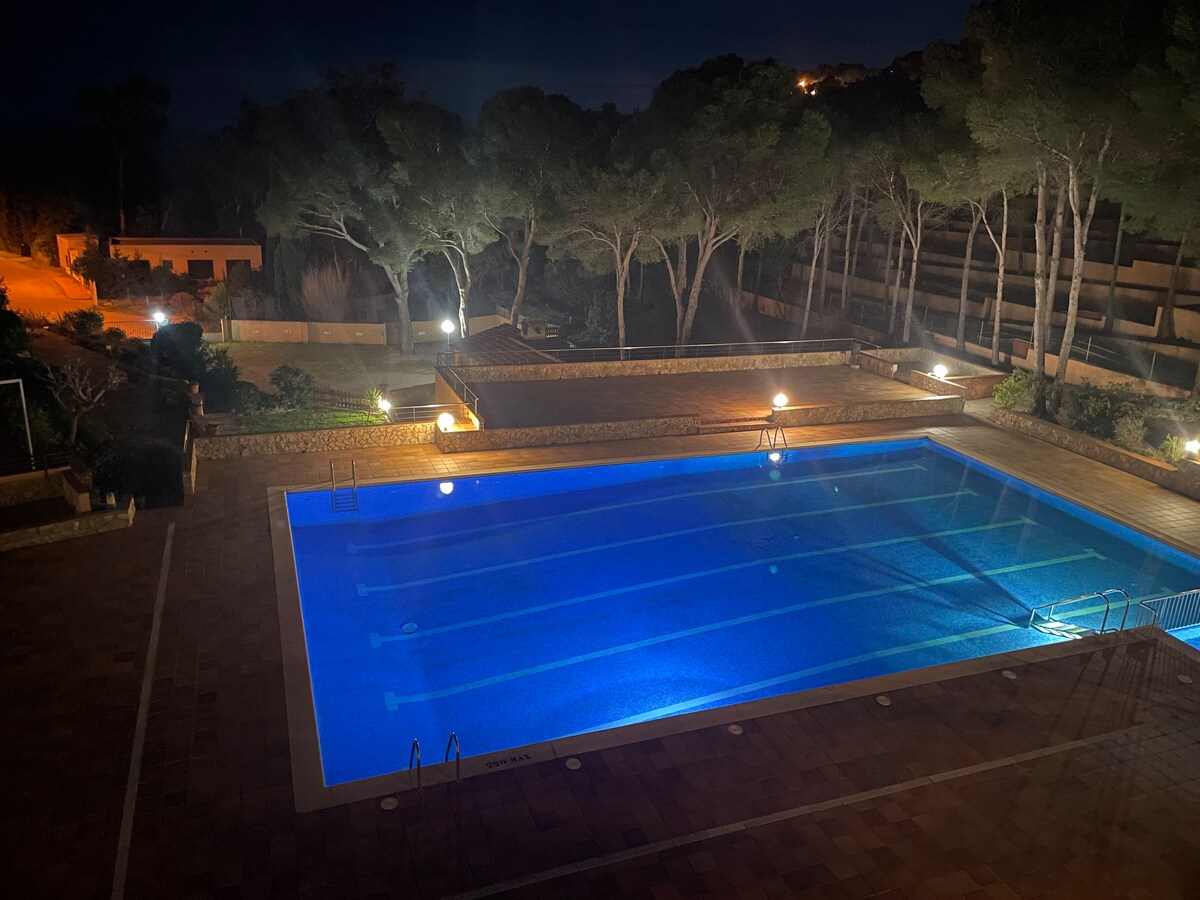 Appartement F3 équipé avec vue sur piscine et mer