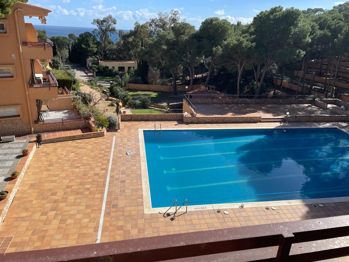 Appartement F3 équipé avec vue sur piscine et mer