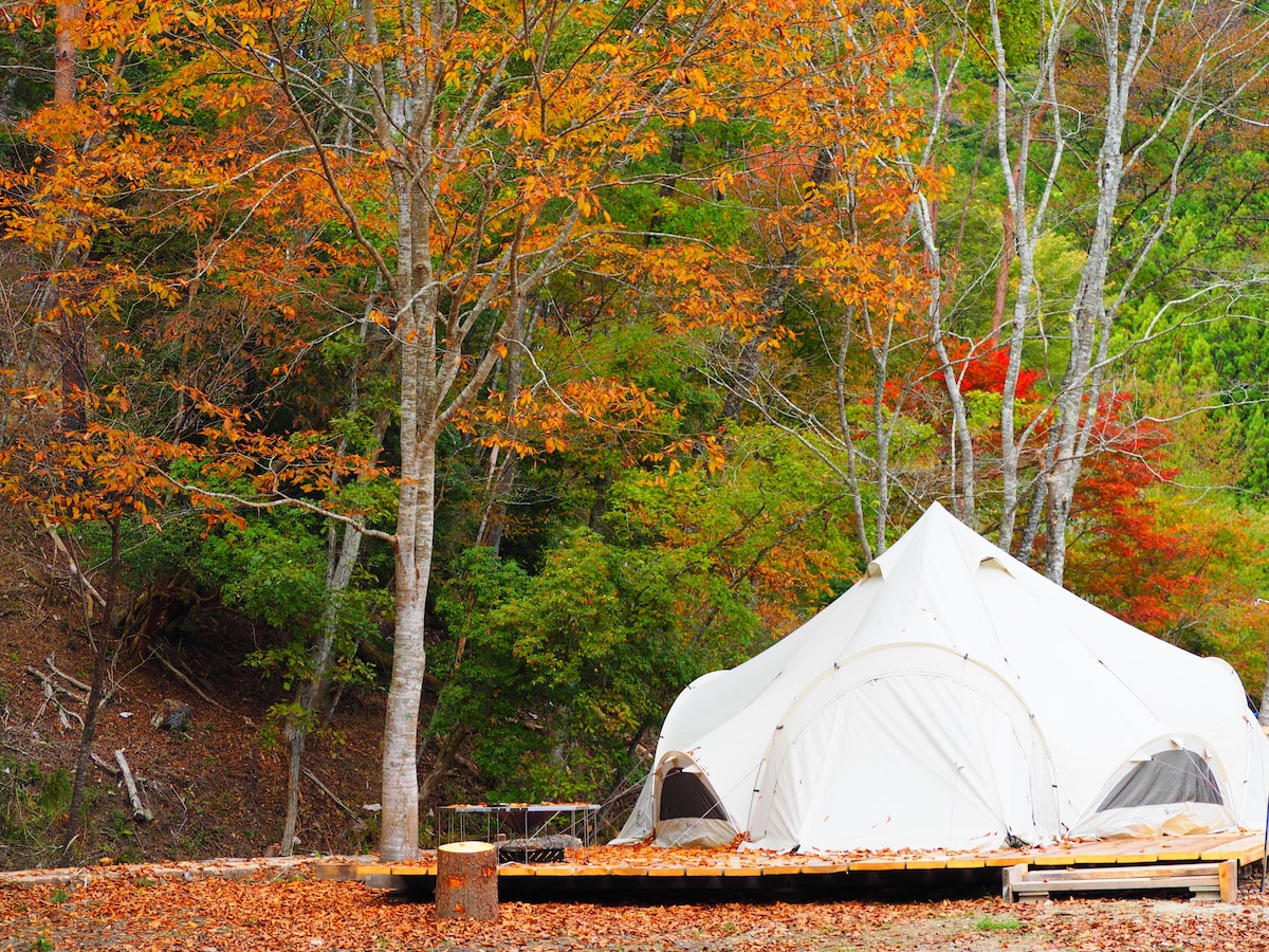 丰田Kawabe营地：带篝火、烧烤和桑拿的帐篷