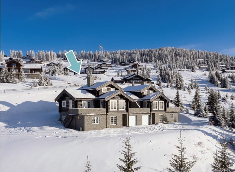 Stor familiehytte midt i skibakken på Hafjell