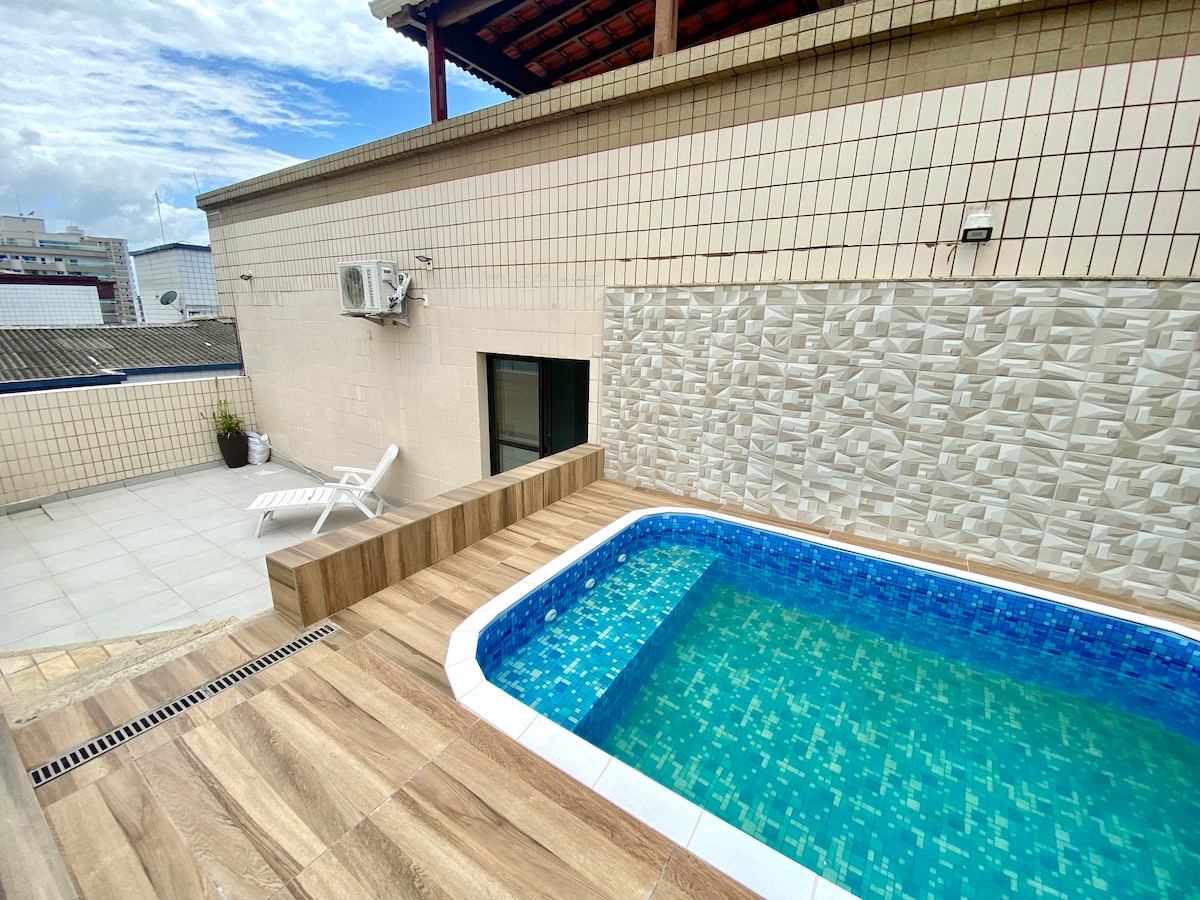Duplex com Vista Mar, piscina e churrasqueira