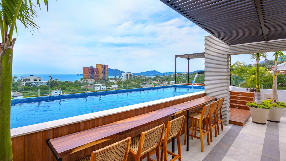 2BR Apt Rooftop BayVieW Pool * Revier Olas Altas