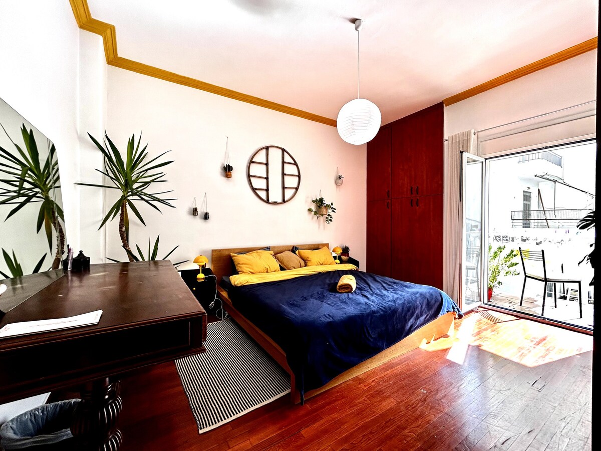 Charming bedroom in Exarchia.