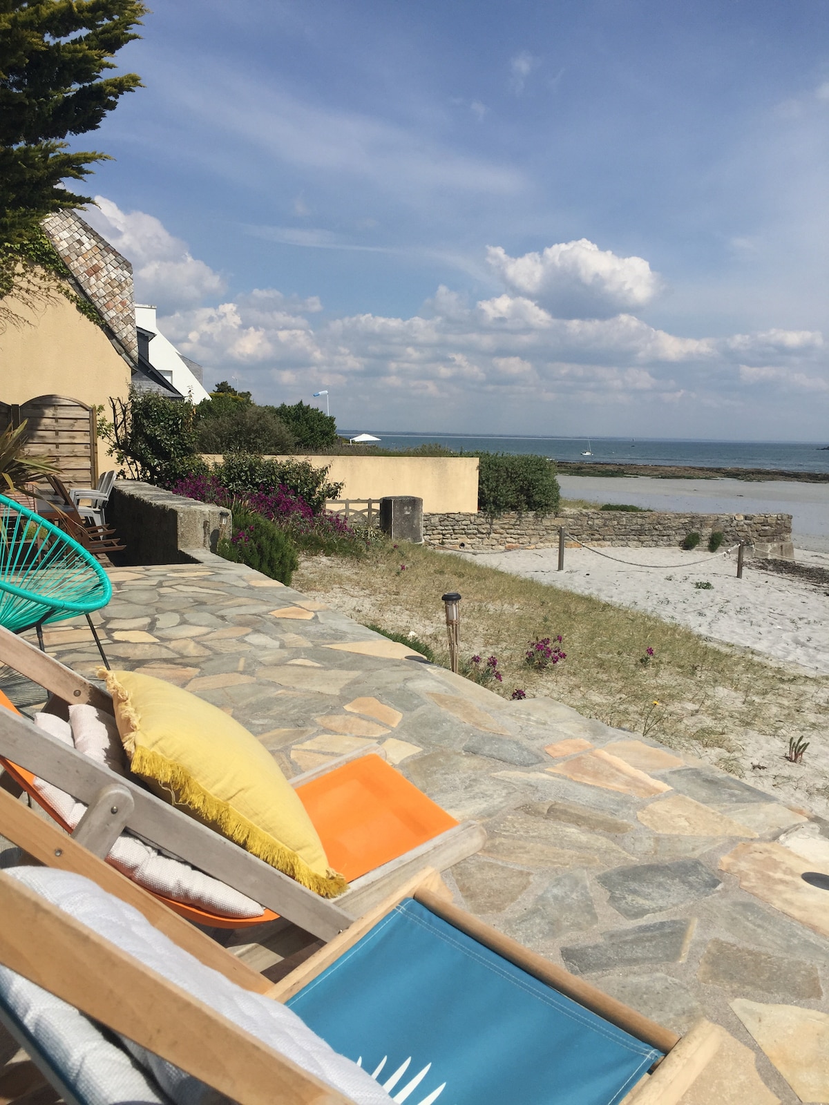 Jolie maison sur la Plage, les pieds dans l'eau