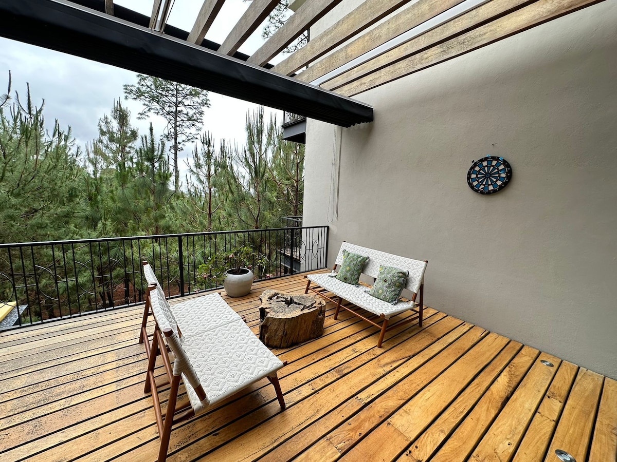 Cabaña de lujo en el corazón del bosque