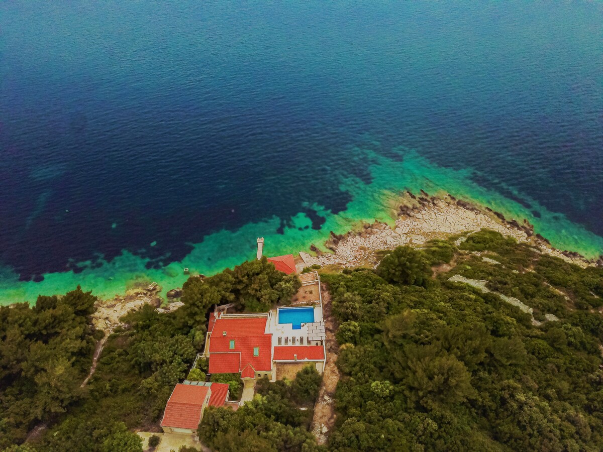 Ragusea别墅，靠近Dubrovnik私人海滩和泳池