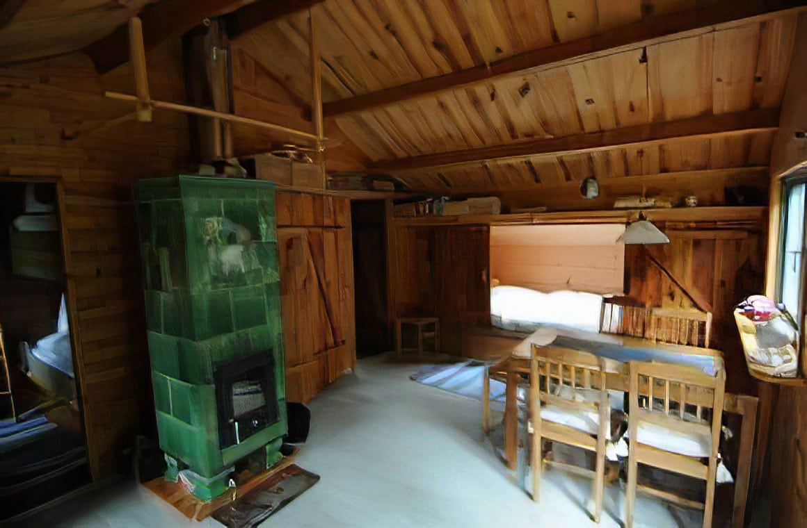 Kleines Holzhaus am See