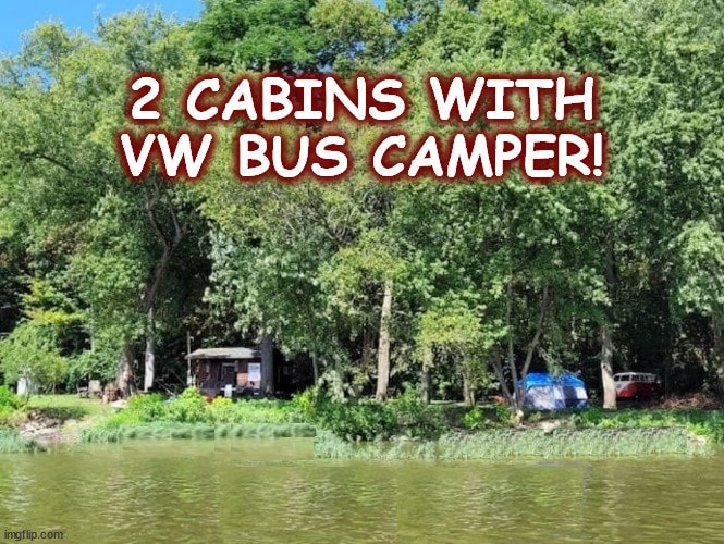 2 cabins, a vw bus & a hot tub!