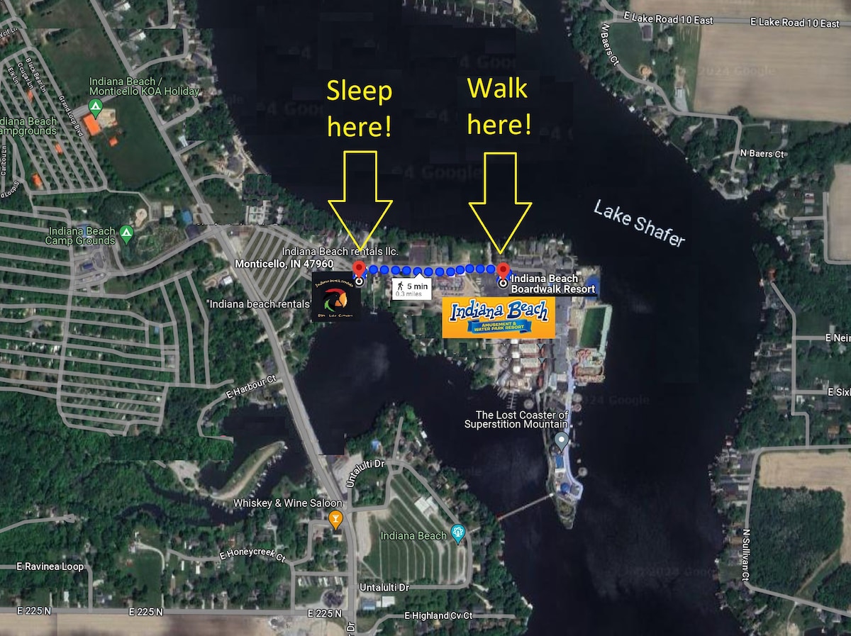 #6 Dock swim, float, 2 min walk to Indiana beach!