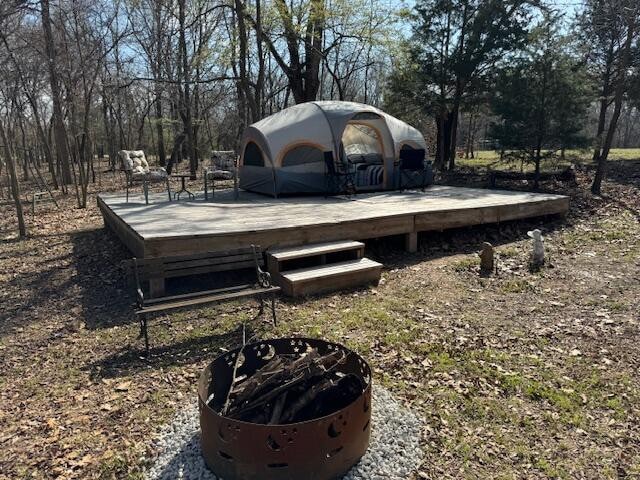Tent for 4 on raised deck