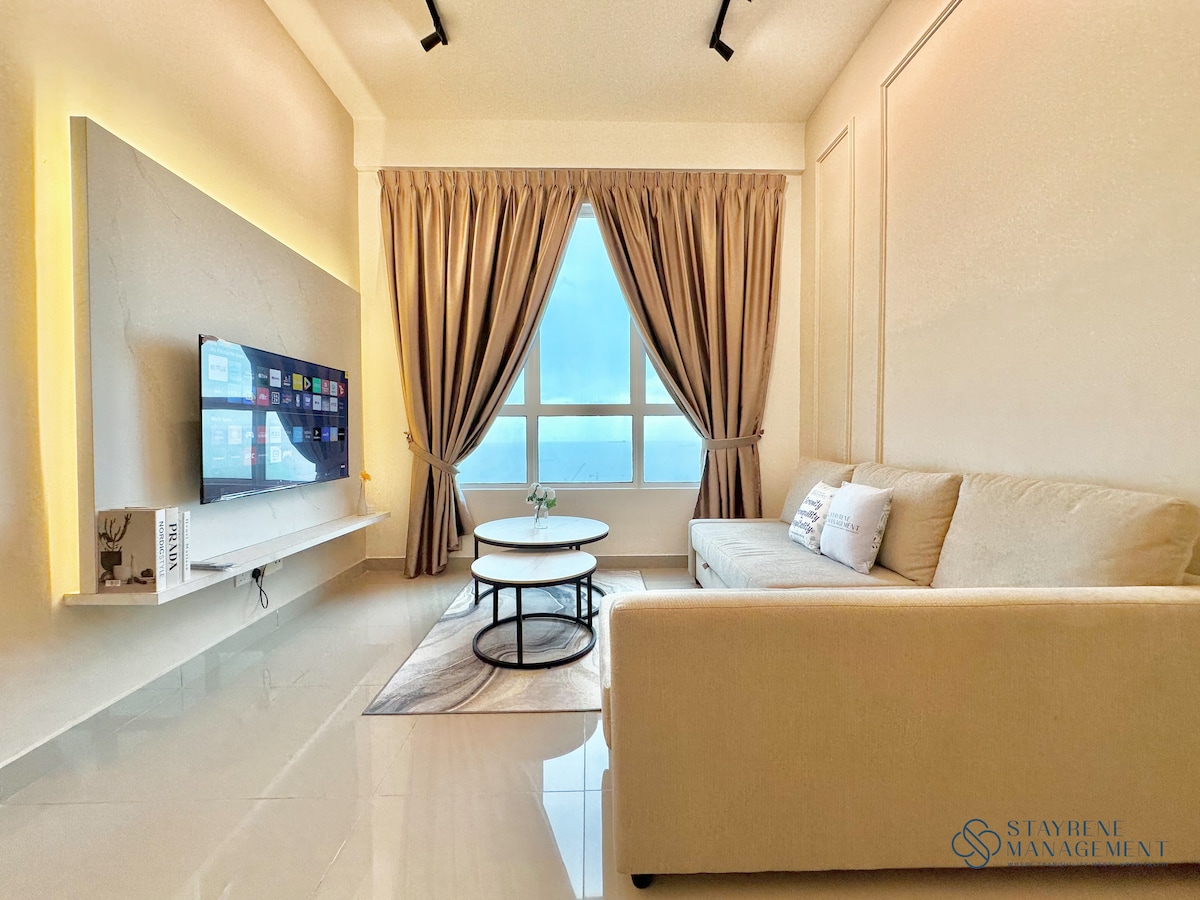 Amber Cove•Melaka•SeaView•2Bedroom/5Pax•Netflix