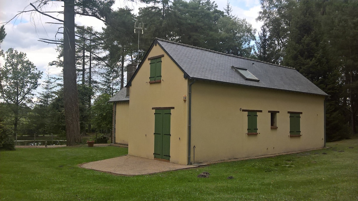 Gite avec étang au vert