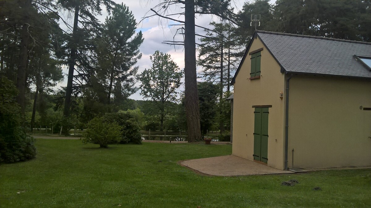 Gite avec étang au vert