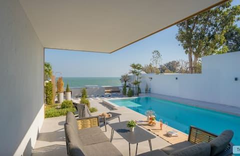 Beachfront Stay Chaam 4BR Modern Pool Villa -VVH25