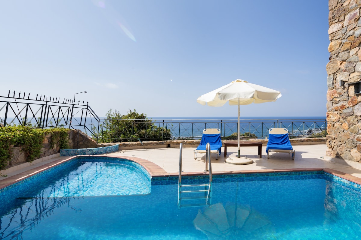 Seaview villa w/private pool near Elafonissi beach