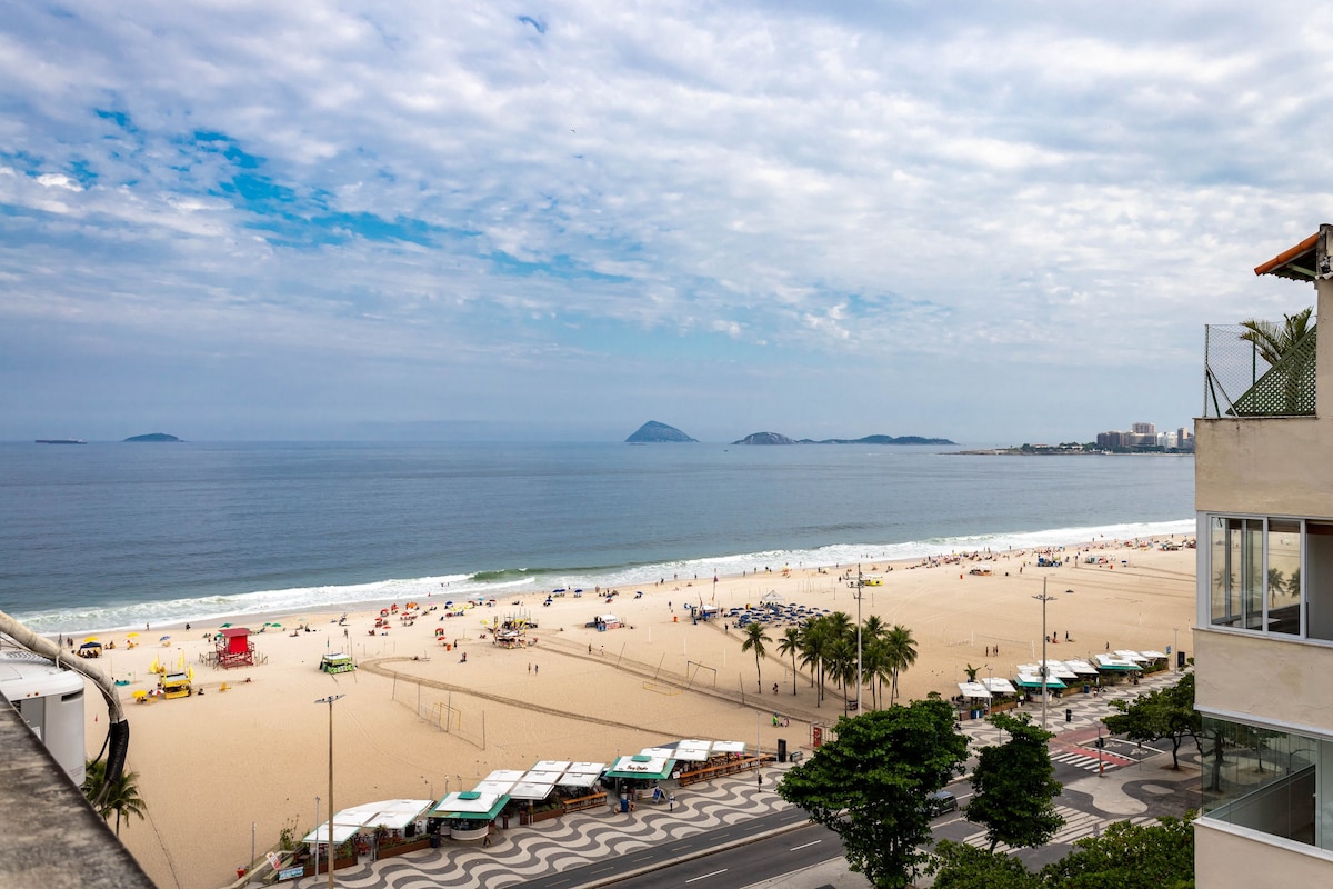 Flat Beira Mar em Copacabana c/ ar condicionado