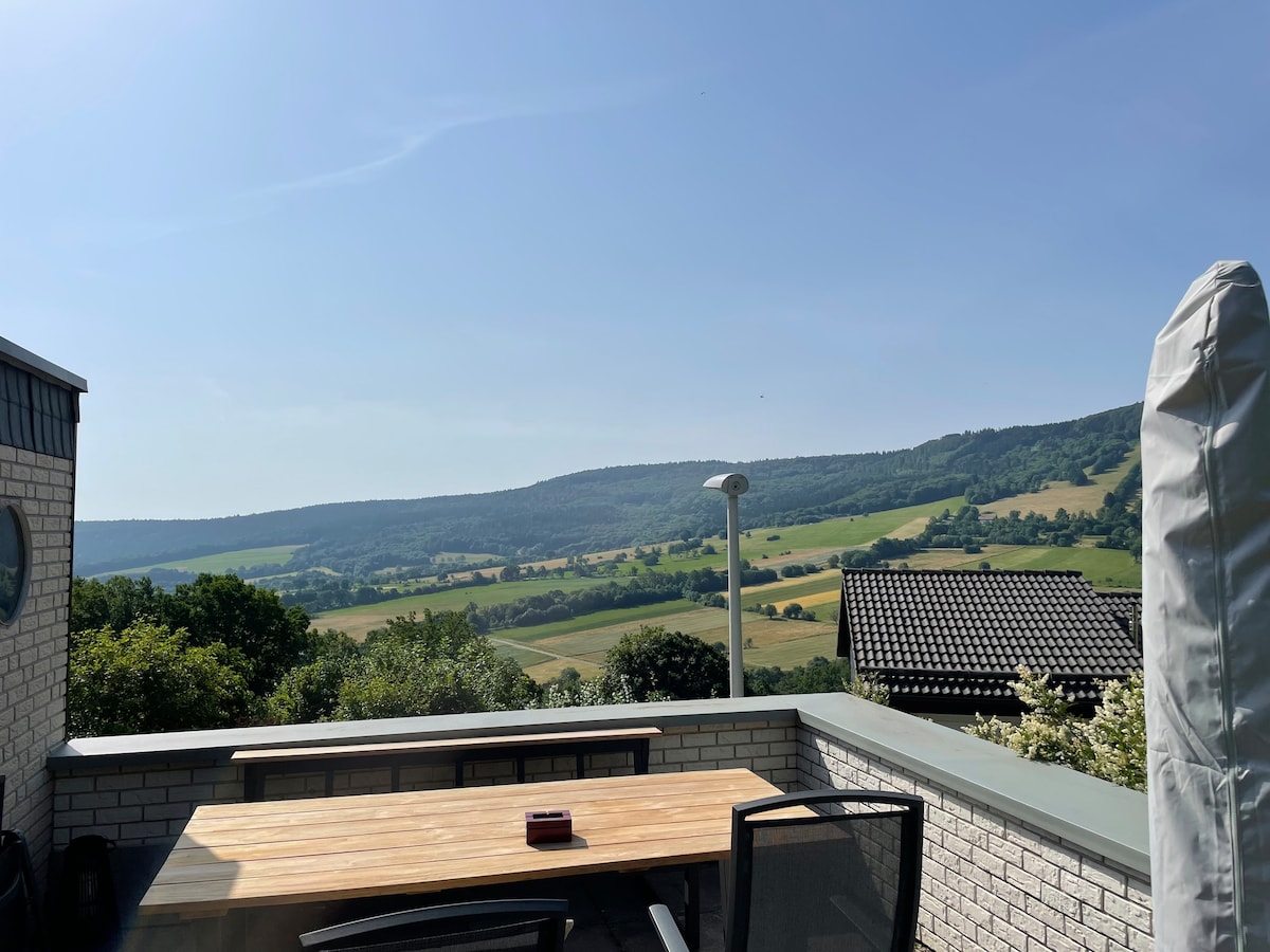 Ferienhaus Rhön mit Bergblick