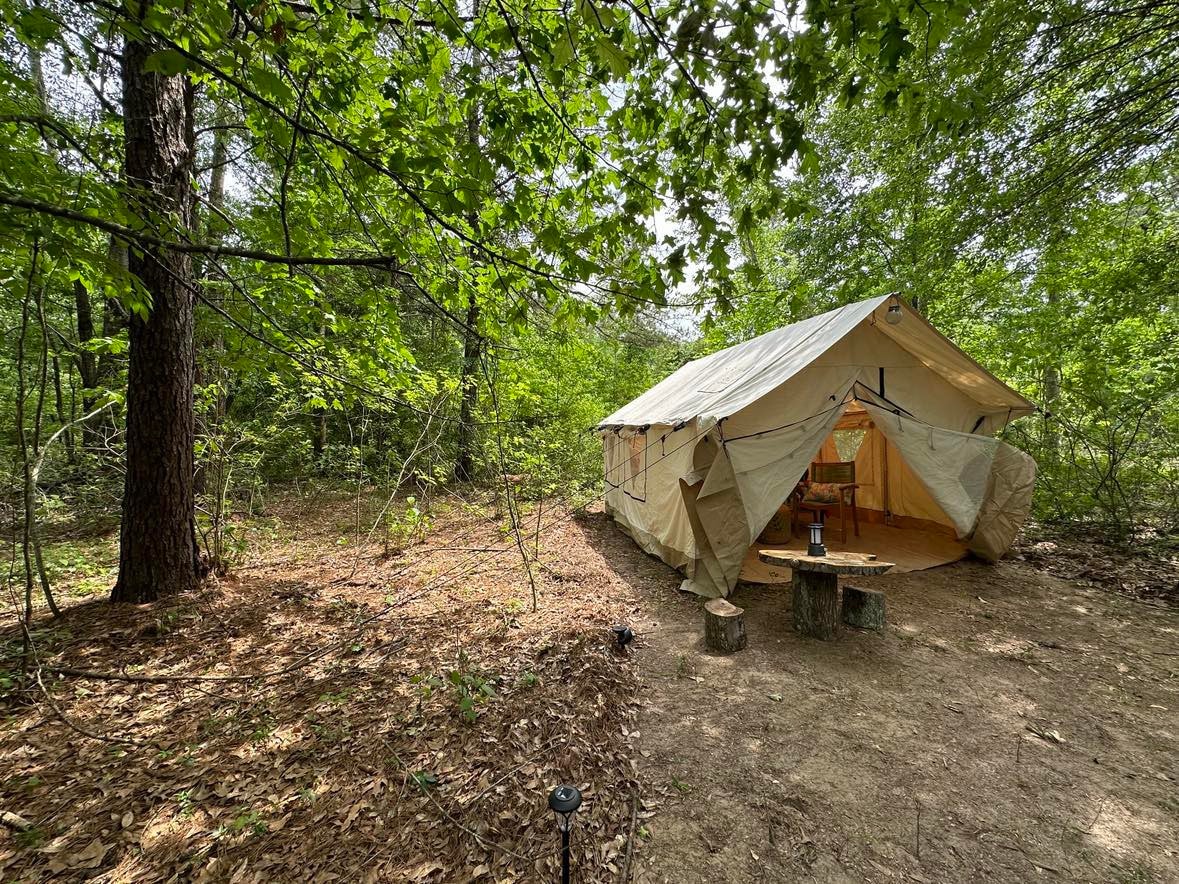农场森林野生动物园帐篷： 1张加大双人床