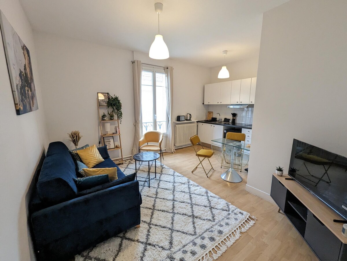Chic high-end flat in city center 25min from Paris