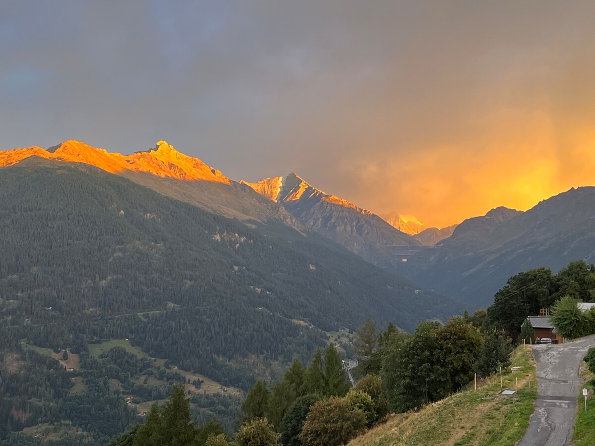 Chalet avec vue et terrasse