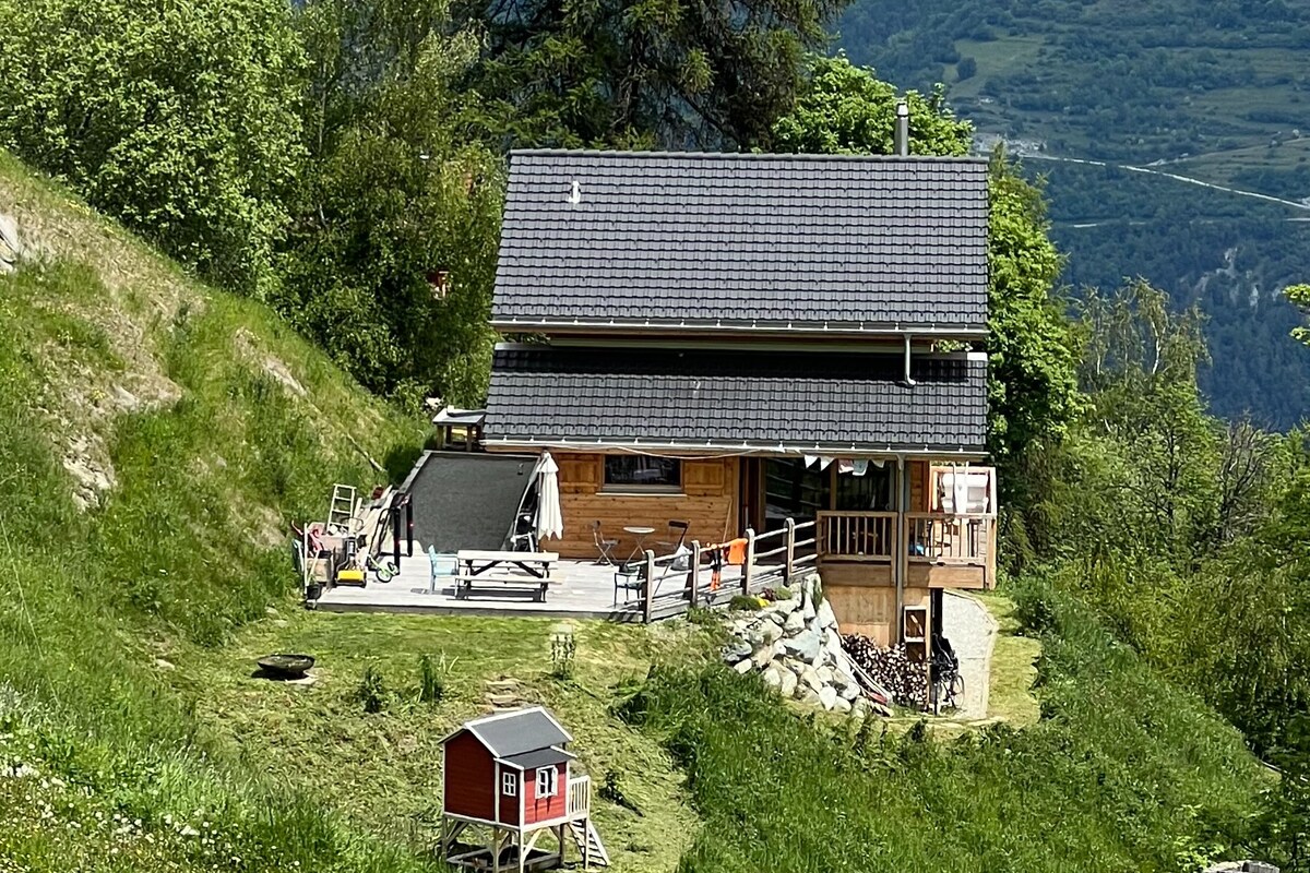 Chalet avec vue et terrasse