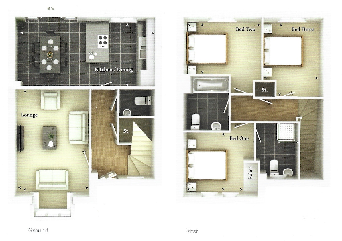 Cliff's Modern 3 Bed House