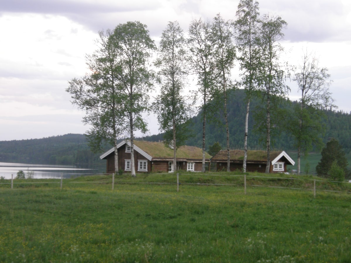 Hytte ved Nedre Tallsjøen med båt.